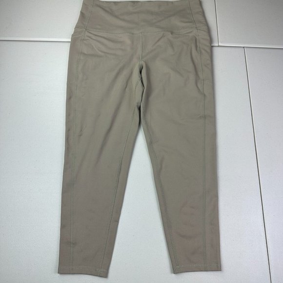 DSG Womens XL‎ Green Leggings Cropped Side Pockets Activewear Athleisure Used - Picture 1 of 9